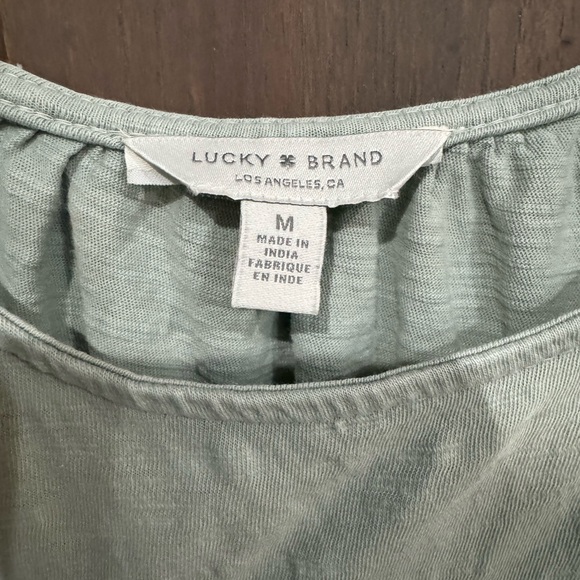 Lucky Brand Light Green Embroidered Blouse - Picture 2 of 4